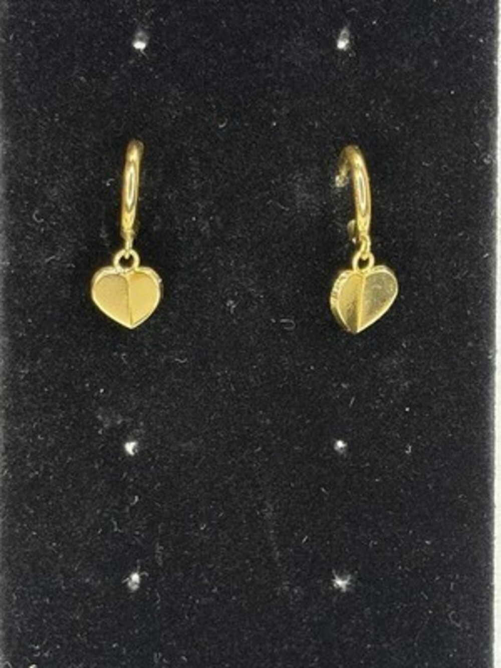 Vintage JCM Jacmel 925 Sterling Gold Vermeil Heart Dangle Hoop Earrings